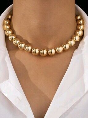 NEW! Gold Beaded Choker Necklace - Women's Jewelry
